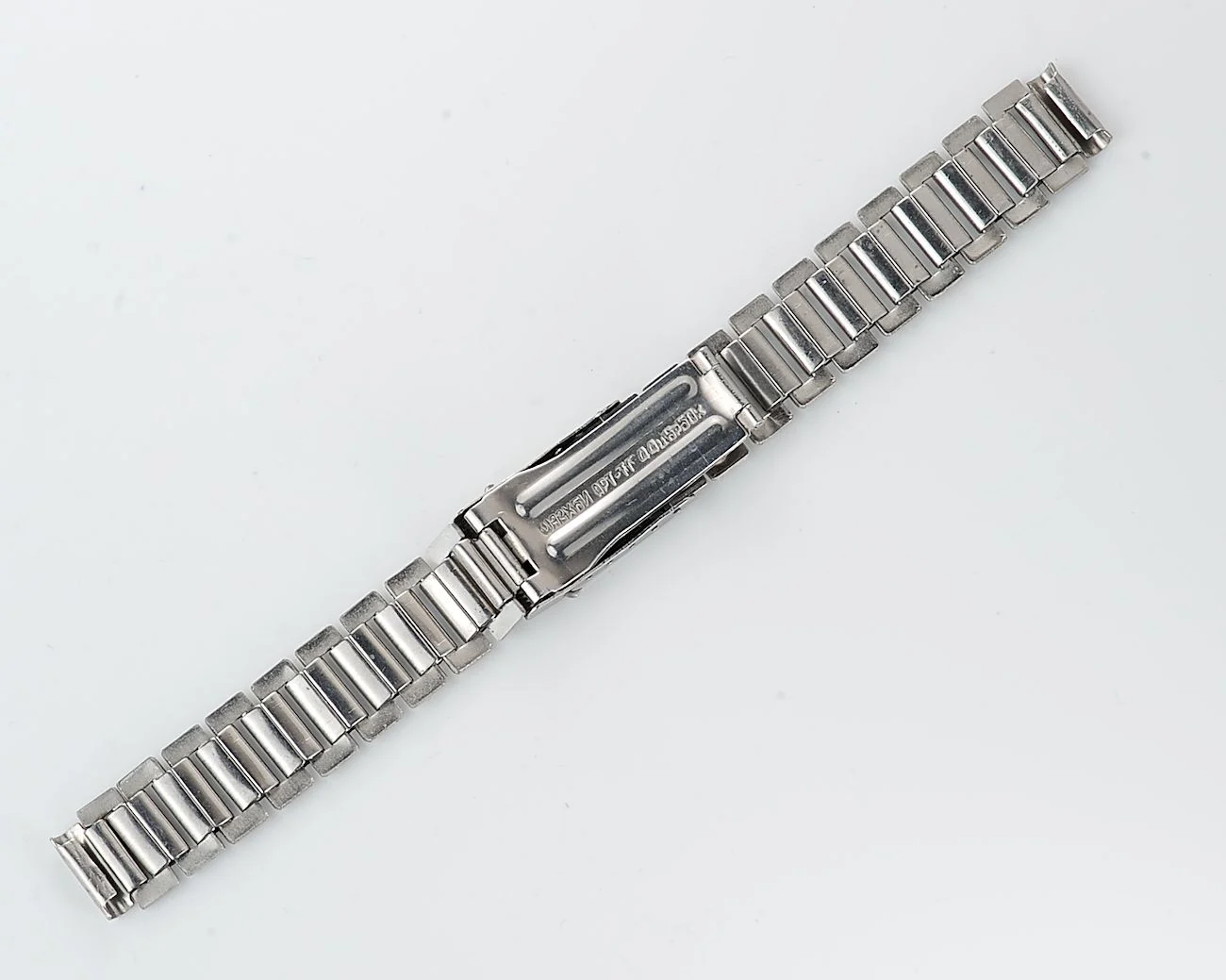 Vintage Soviet ornate stainless steel 14mm watch bracelet - USSR & USA Peace to the World!