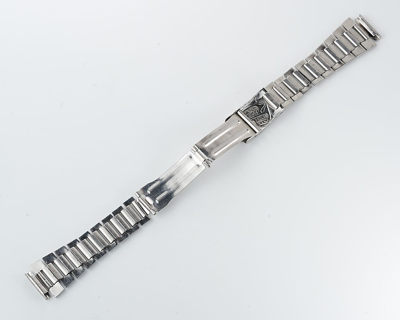 Vintage soviet ornate stainless steel 18mm watch bracelet - PEACE TO THE WORLD