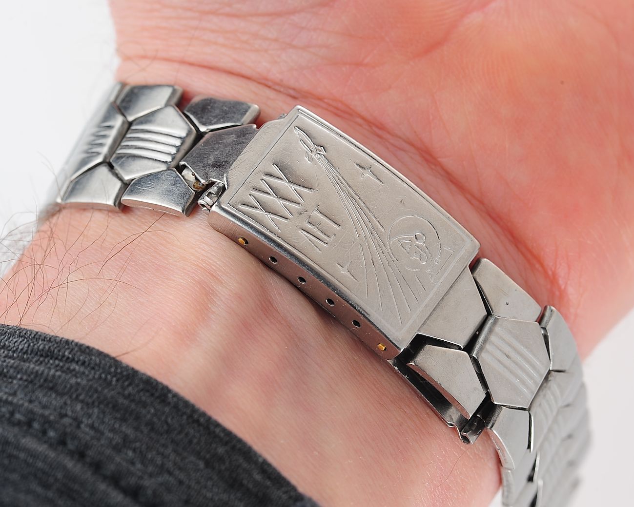 Vintage 16mm stainless steel watch bracelet - 30th anniversary of man in space