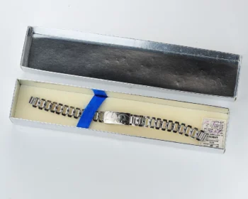 Vintage Soviet ornate stainless steel 6mm watch bracelet