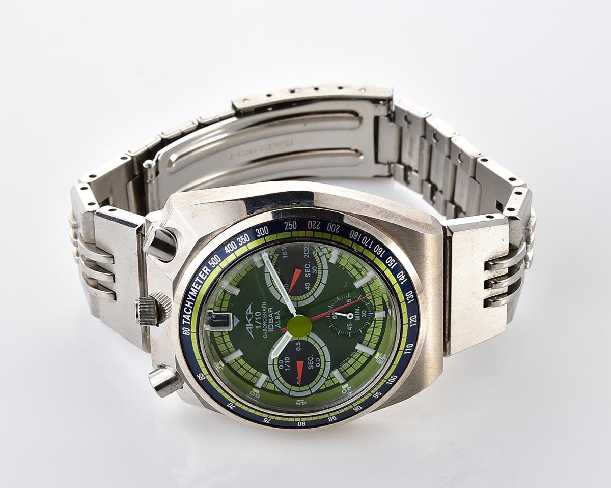 Vintage 1997 Seiko Alba AKA "Bullhead" Quartz Chronograph - Rare JDM Emerald Green Dial