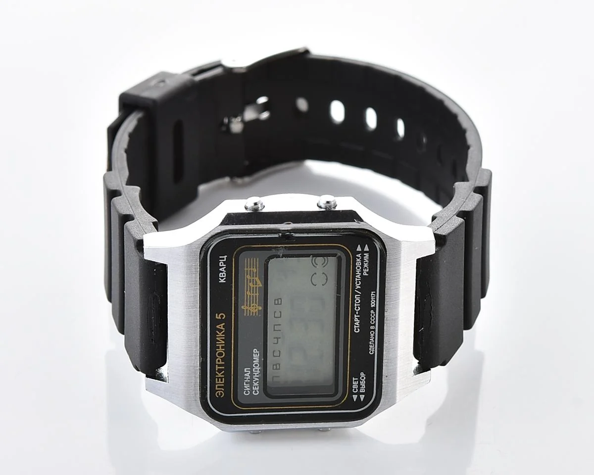 Digital vintage USSR wristwatch Electronika-5 with two melodies + intermittent signal