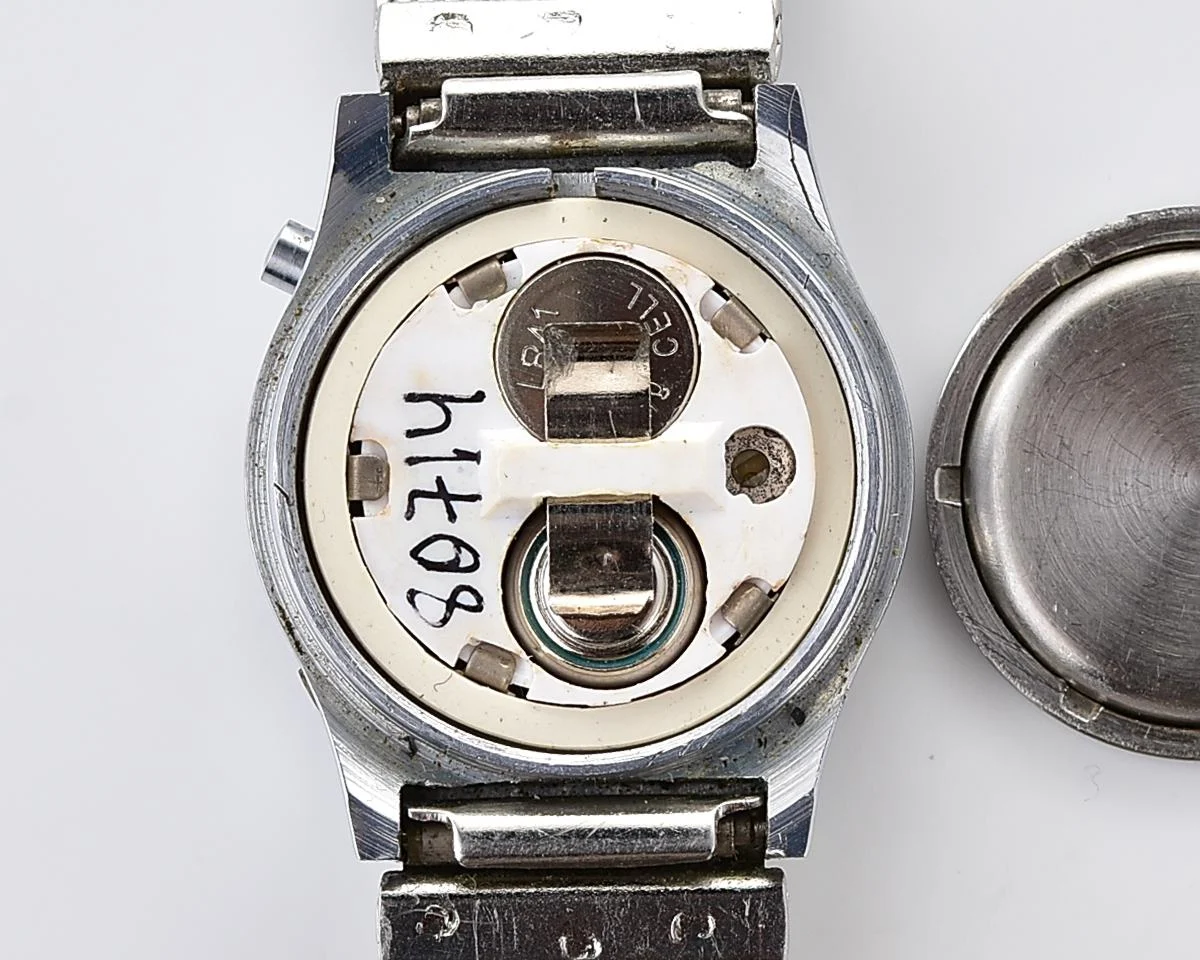 Digital vintage USSR ladies wristwatch Electronika-5 with ornate stainless steel bracelet