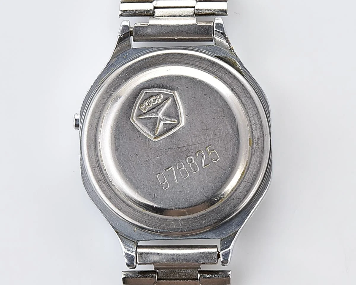 Digital vintage USSR wristwatch Electronika with stainless steel bracelet for ladies
