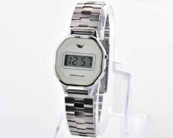 Digital vintage USSR wristwatch Electronika with stainless steel bracelet for ladies