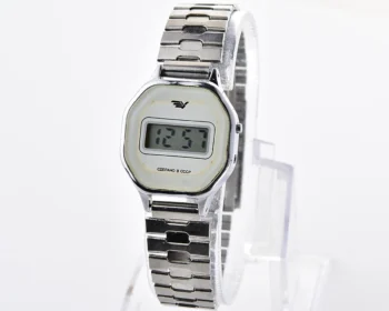 Digital vintage USSR wristwatch Electronika with stainless steel bracelet for ladies