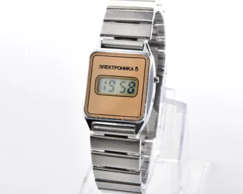 Digital vintage USSR wristwatch Electronika with stainless steel bracelet for ladies