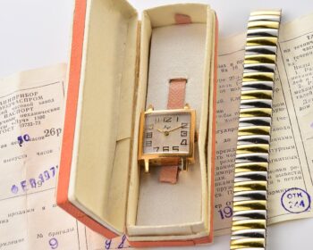 LUCH soviet vintage gold-plated ladies watch - with box & passport from February 1975