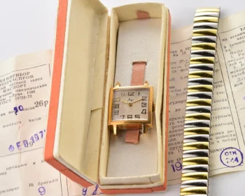 Luch Soviet vintage gold-plated ladies watch - with box & passport from February 1975