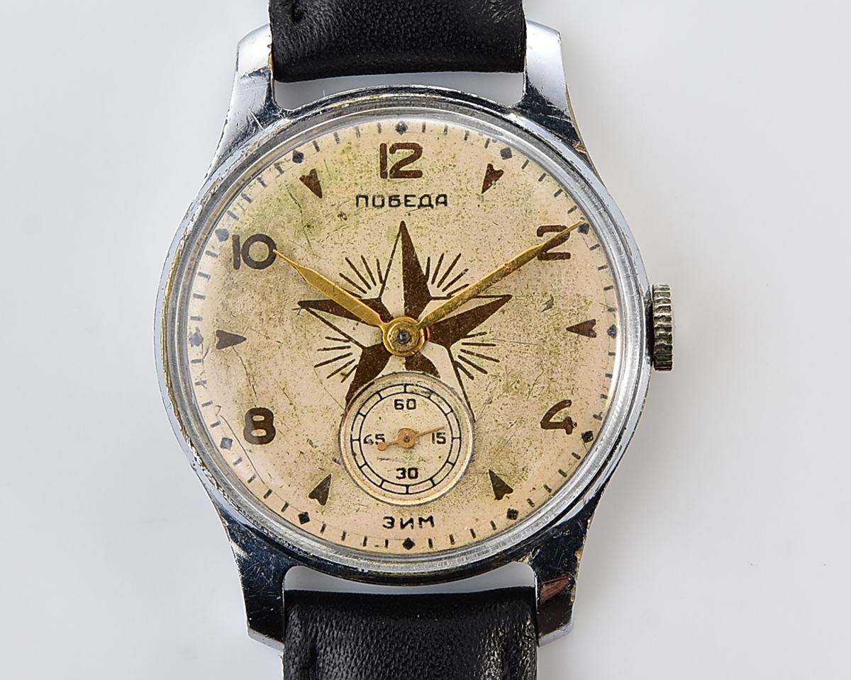 Rare! Vintage soviet mechanical watch POBEDA STAR, the 3rd quarter 1955