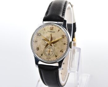 Rare! Vintage soviet mechanical watch POBEDA STAR, the 3rd quarter 1955