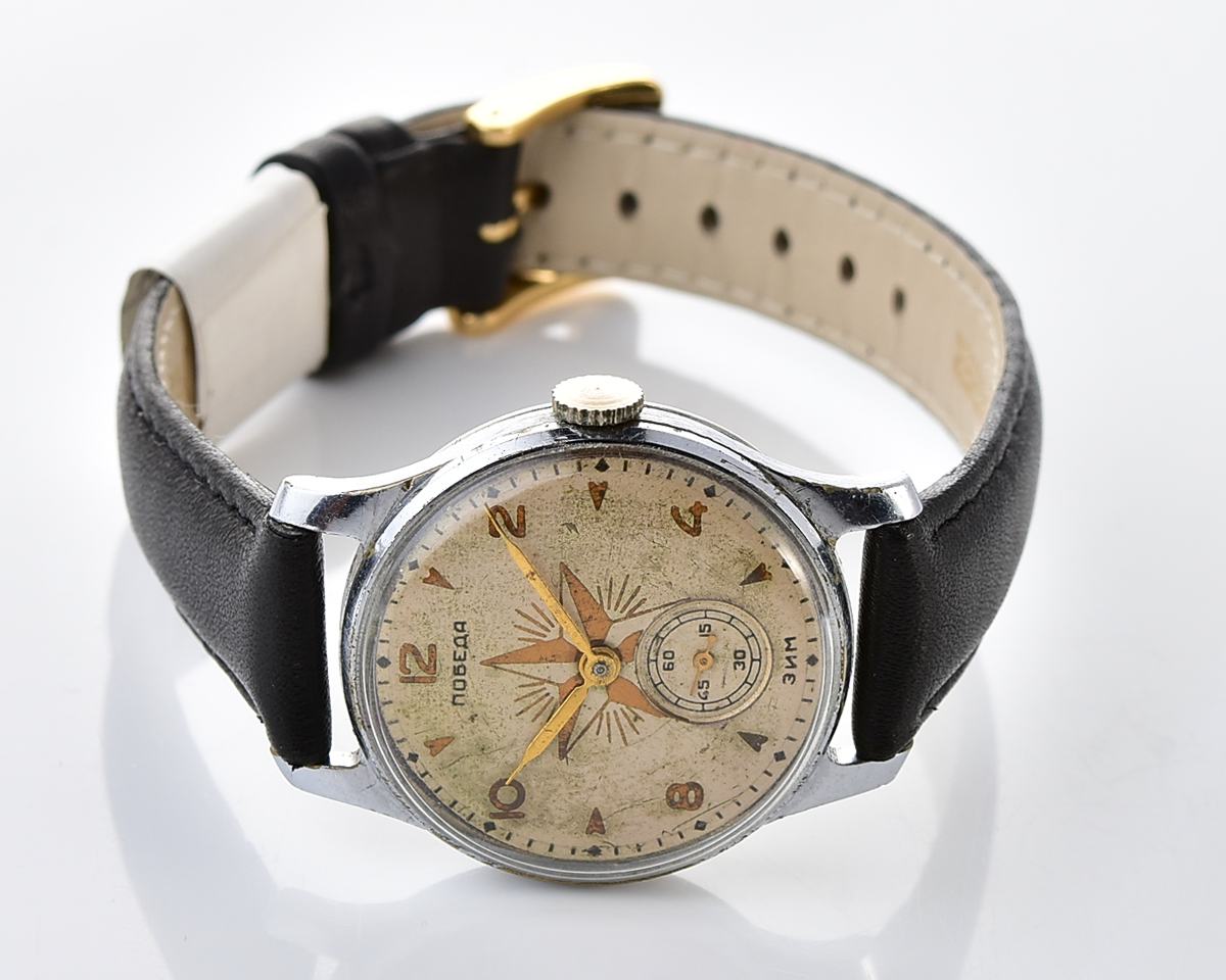 Rare! Vintage soviet mechanical watch POBEDA STAR, the 3rd quarter 1955