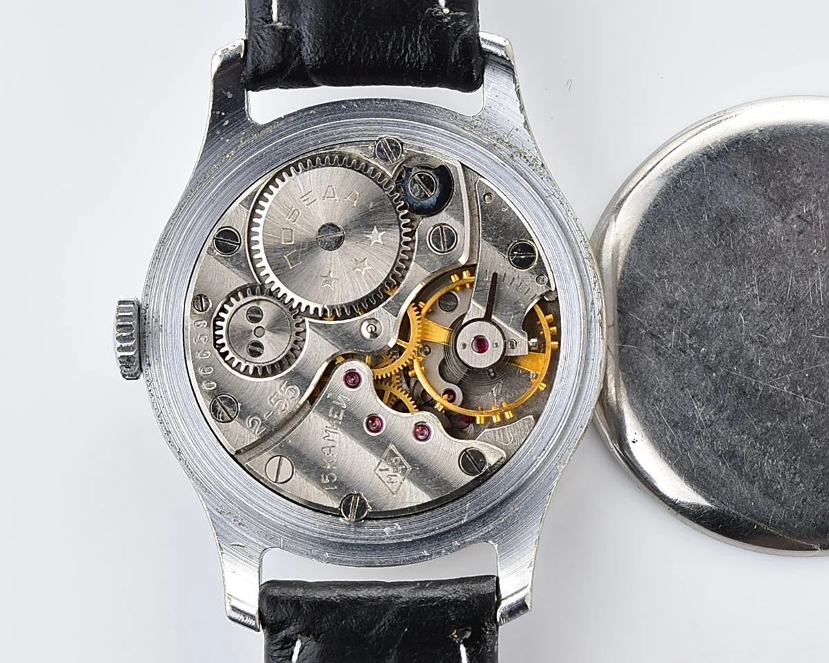Vintage Soviet mechanical Pobeda wrist watch, 1MChZ, the 2nd quarter 1955