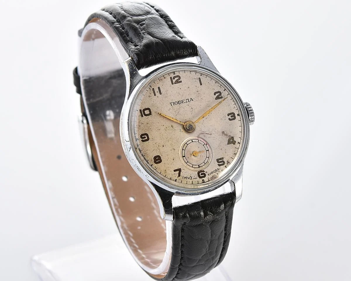 Vintage Soviet mechanical Pobeda wrist watch, 1MChZ, the 2nd quarter 1955