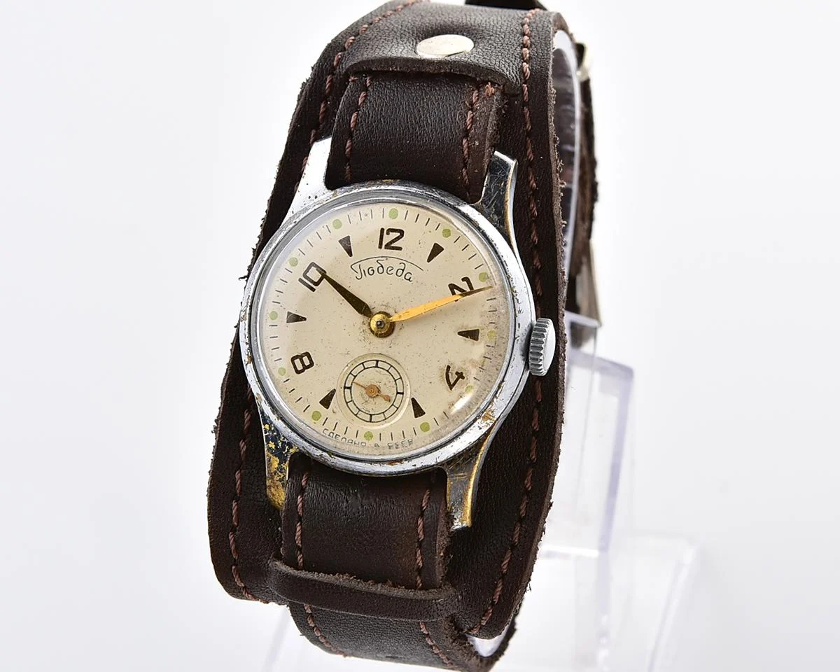 Vintage Soviet mechanical watch Pobeda Zim from the 1950s