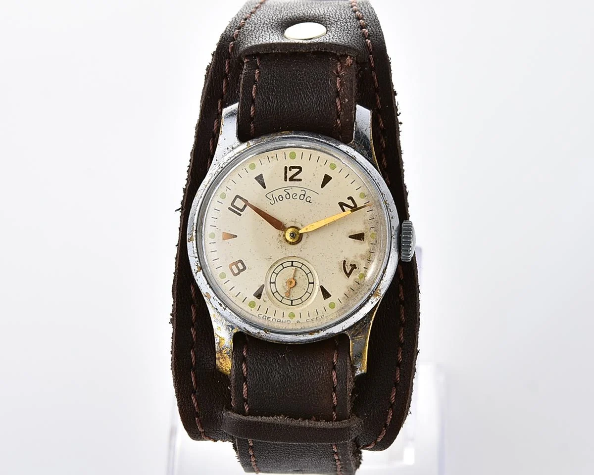 Vintage Soviet mechanical watch Pobeda Zim from the 1950s