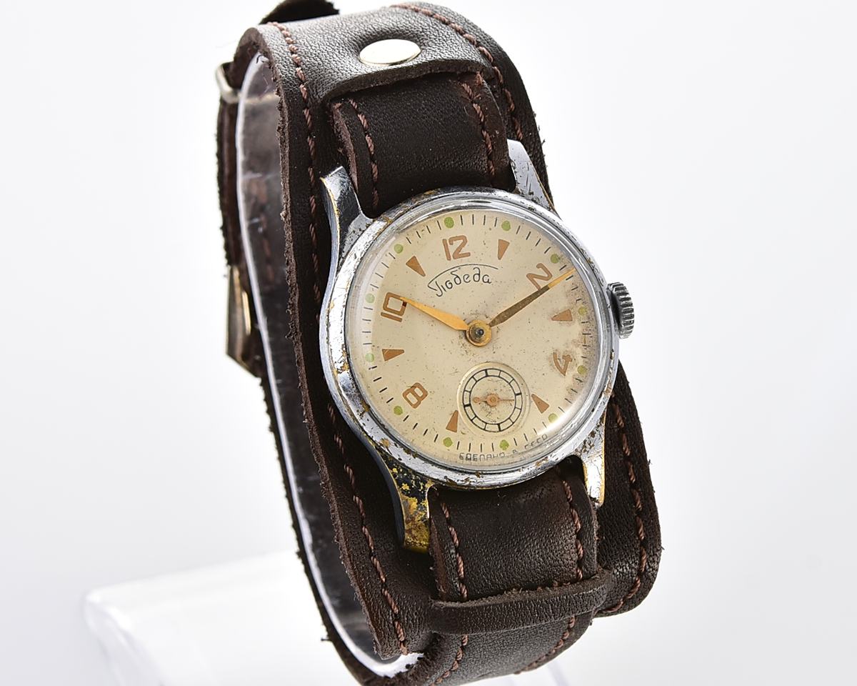 Vintage soviet mechanical watch POBEDA ZIM from the 1950s
