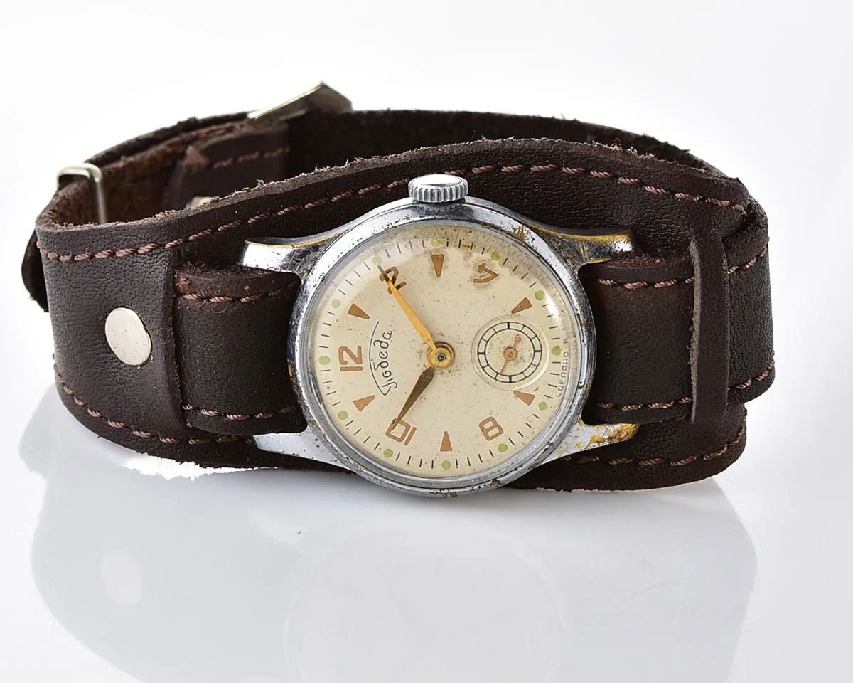 Vintage Soviet mechanical watch Pobeda Zim from the 1950s