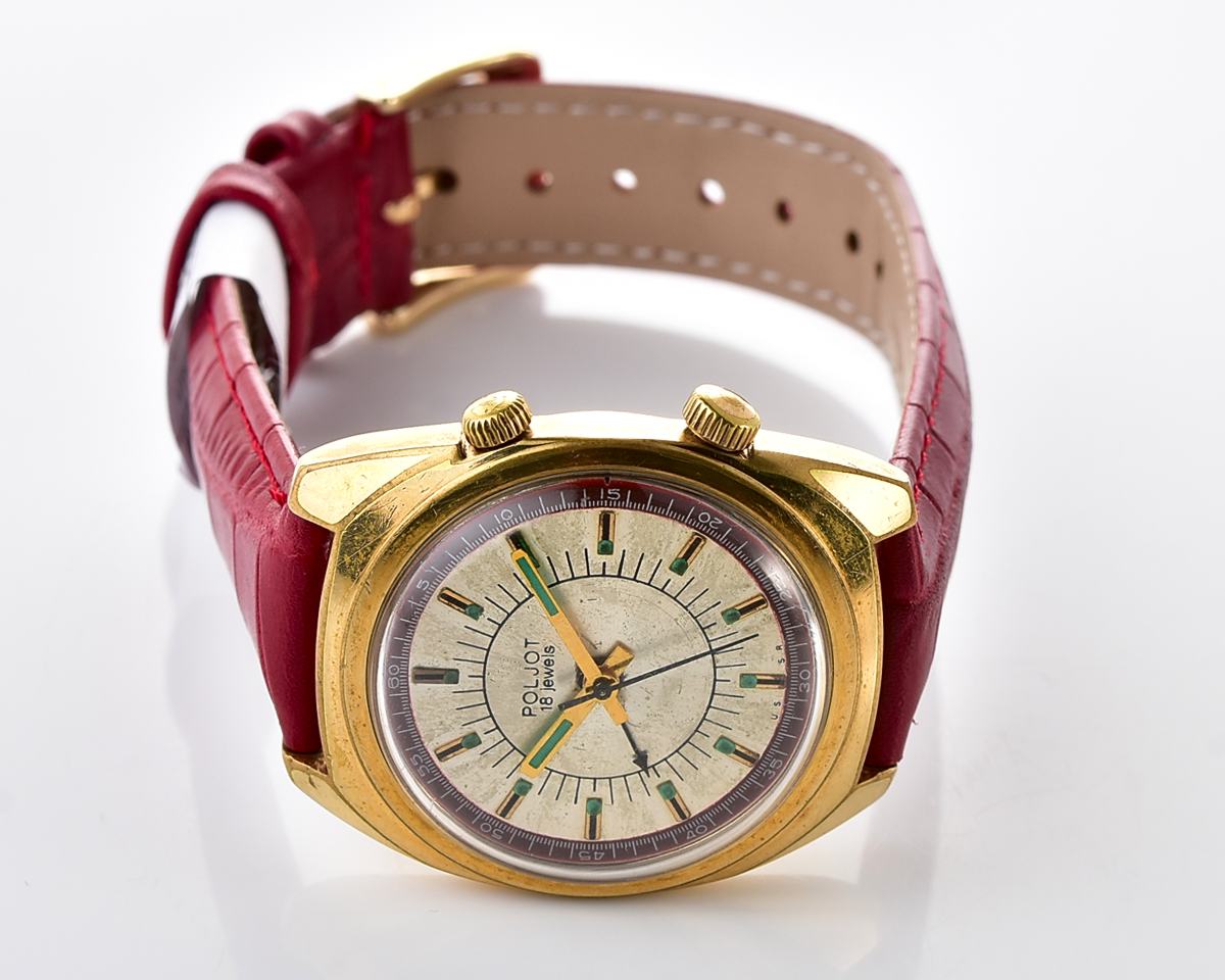Vintage soviet POLJOT-cricket mechanical wristwatch with alarm function