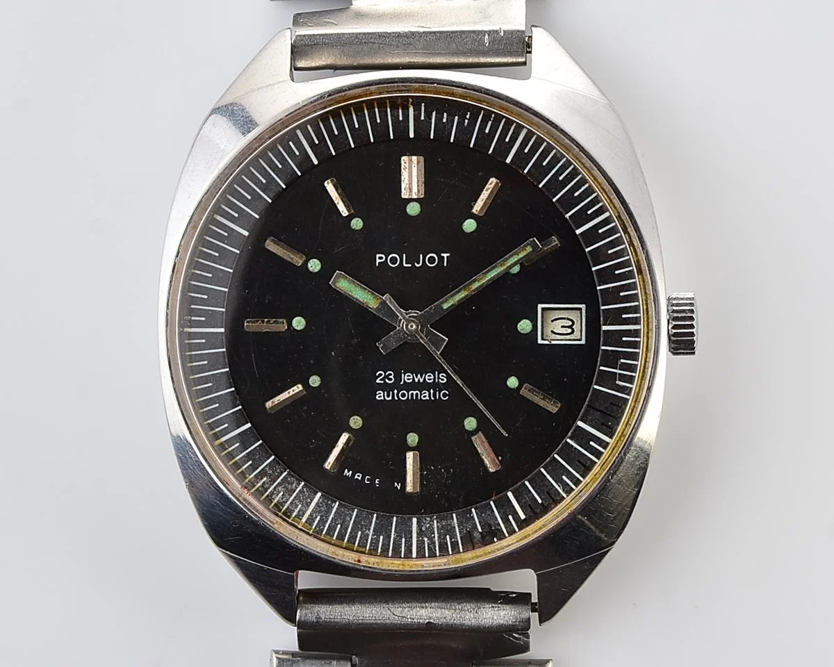 Poljot "55G"(Aeroflot) automatic mechanical watch in stainless steel body