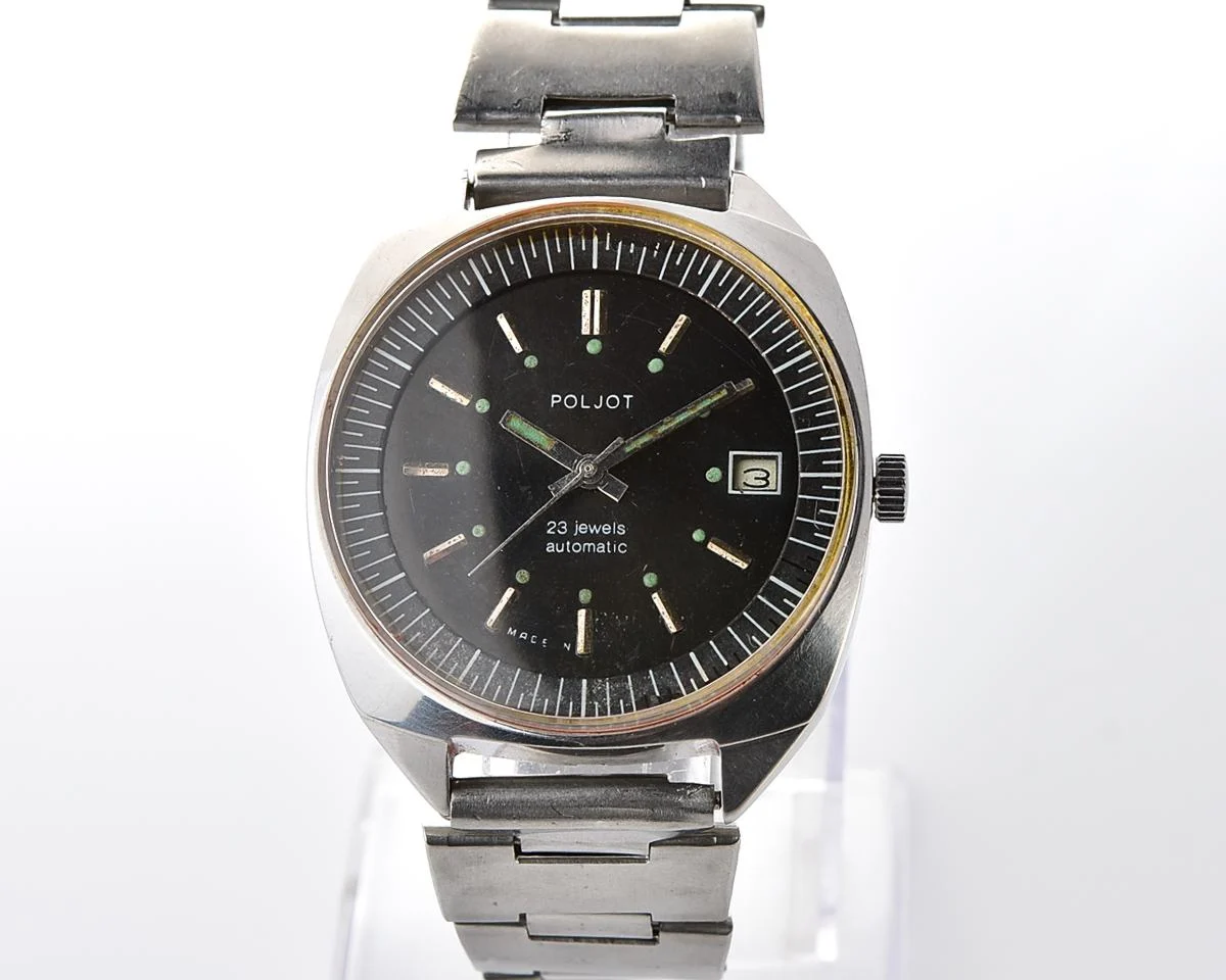 Poljot "55G"(Aeroflot) automatic mechanical watch in stainless steel body