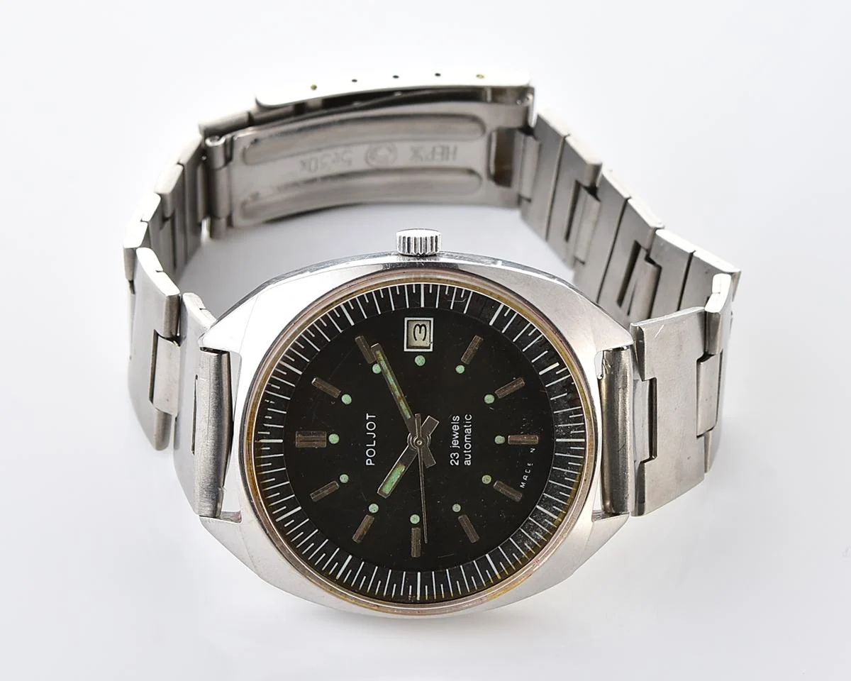 Poljot "55G"(Aeroflot) automatic mechanical watch in stainless steel body