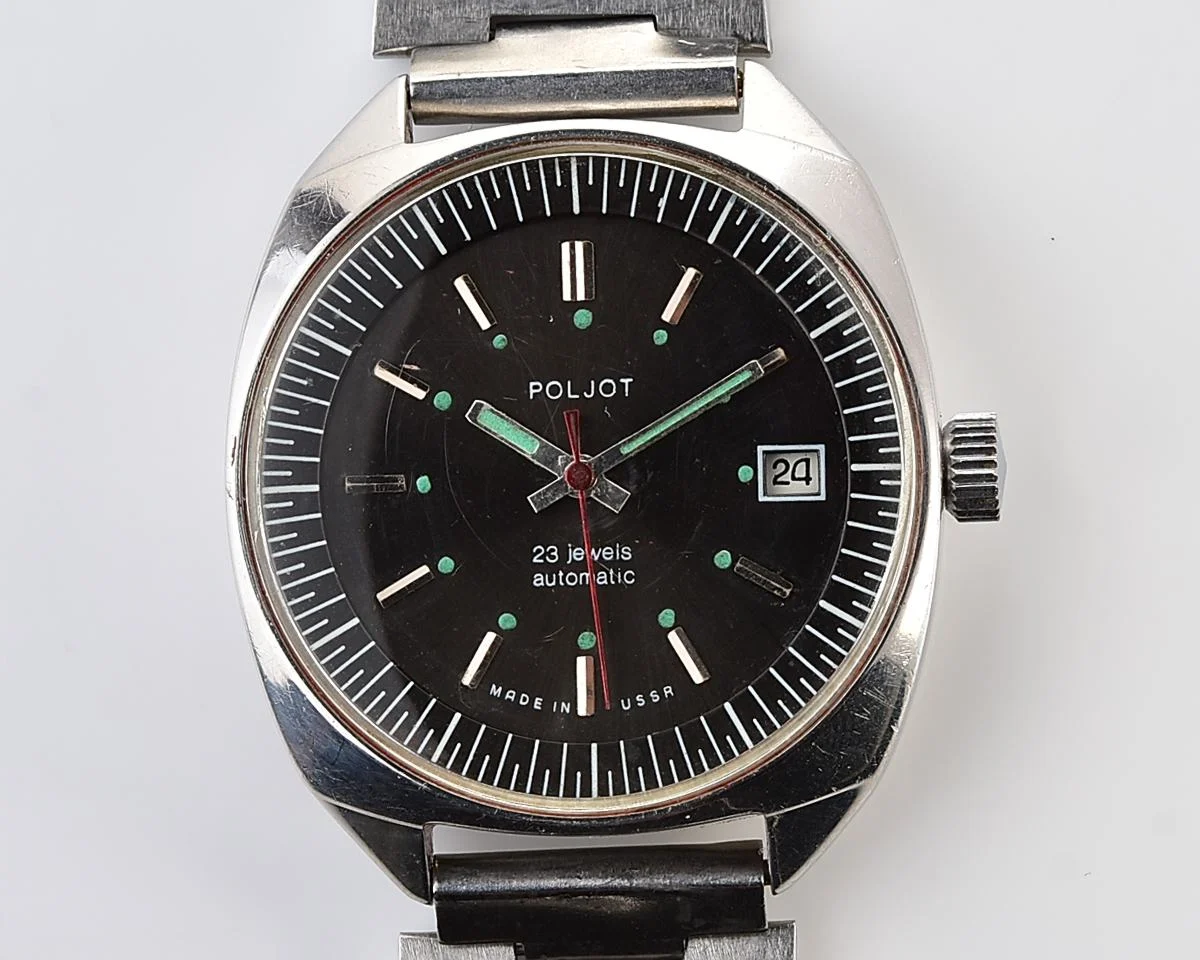 Poljot "55G"(Aeroflot) automatic mechanical watch in stainless steel body