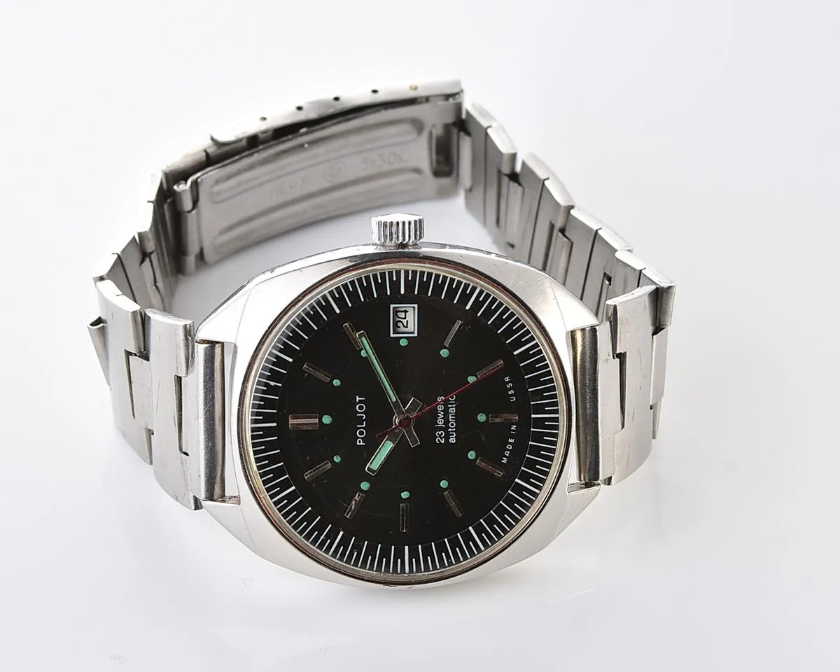 Poljot "55G"(Aeroflot) automatic mechanical watch in stainless steel body