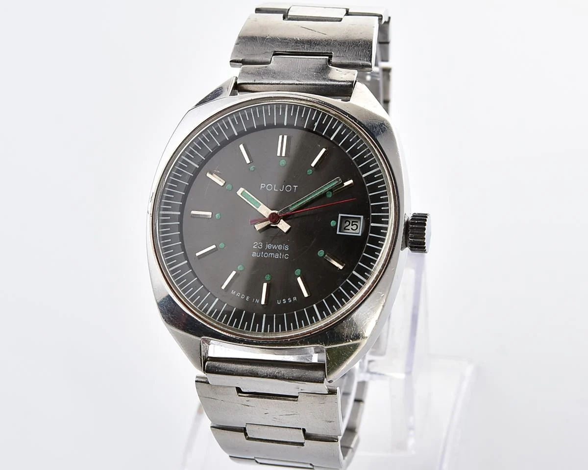 Poljot "55G"(Aeroflot) automatic mechanical watch in stainless steel body