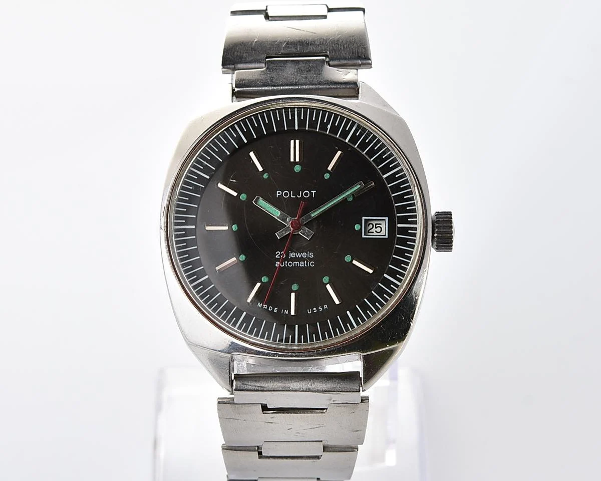 Poljot "55G"(Aeroflot) automatic mechanical watch in stainless steel body
