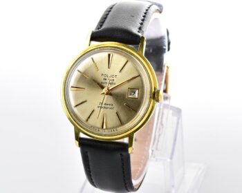 Beautiful vintage gold-plated wristwatch POLJOT DE LUXE with self winding mechanical movement