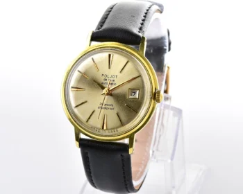 Beautiful vintage gold-plated wristwatch Poljot De Luxe with self winding mechanical movement