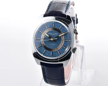 Excellent vintage Soviet Poljot-cricket mechanical watch with alarm function - jeans dial!