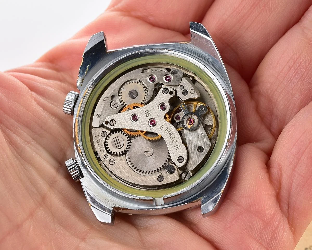Vintage Soviet Poljot-cricket mechanical watch with alarm function - complete with box & passport!