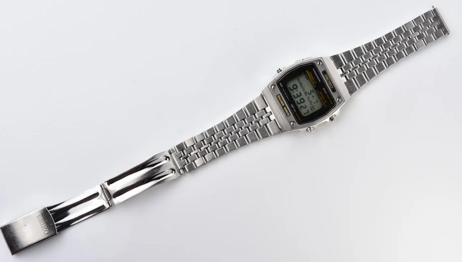 Vintage Seiko Silver Wave A229-5050 Digital Chronograph, from