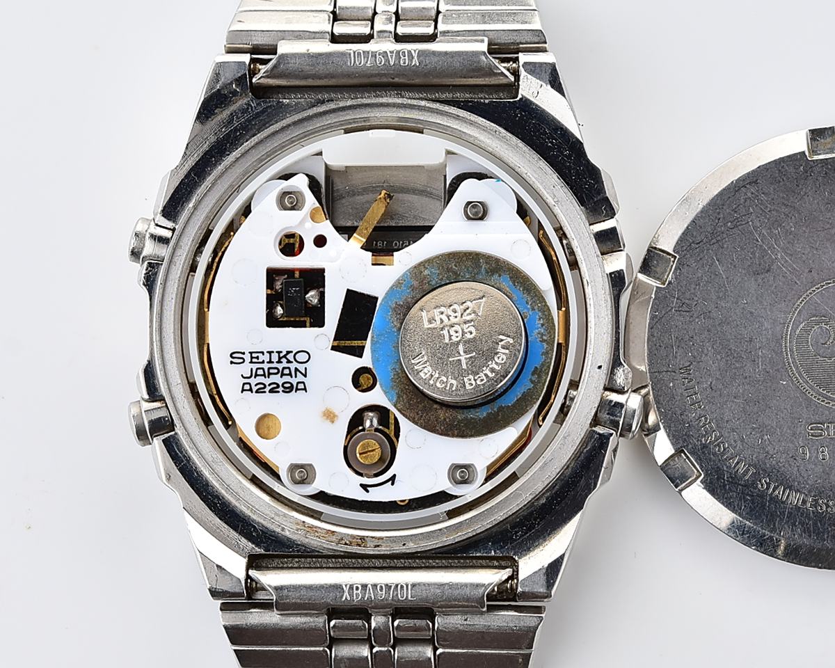 Vintage Seiko Silver Wave A229-5050 Digital Chronograph, from