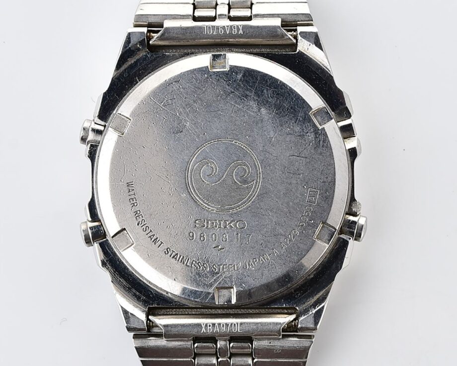 Vintage Seiko Silver Wave A229-5050 Digital Chronograph, from