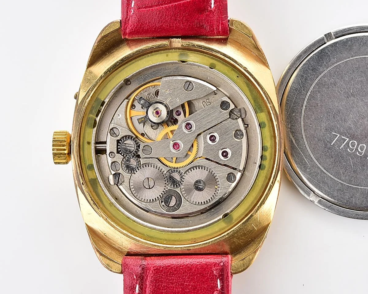 Large Soviet mechanical vintage watch Slava "Fridge" with vertical calendar