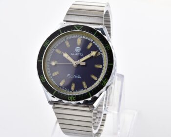 Large automatic soviet SLAVA wristwatch with quartz movement