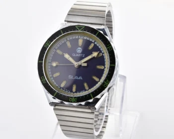 Large Soviet Slava wristwatch with quartz movement