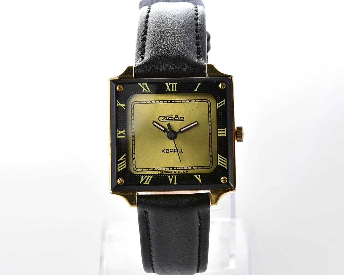 Excellent Soviet Slava quartz wristwatch - XVIII Communist Party Congress CCCP 1987 Kremlin Moskow!