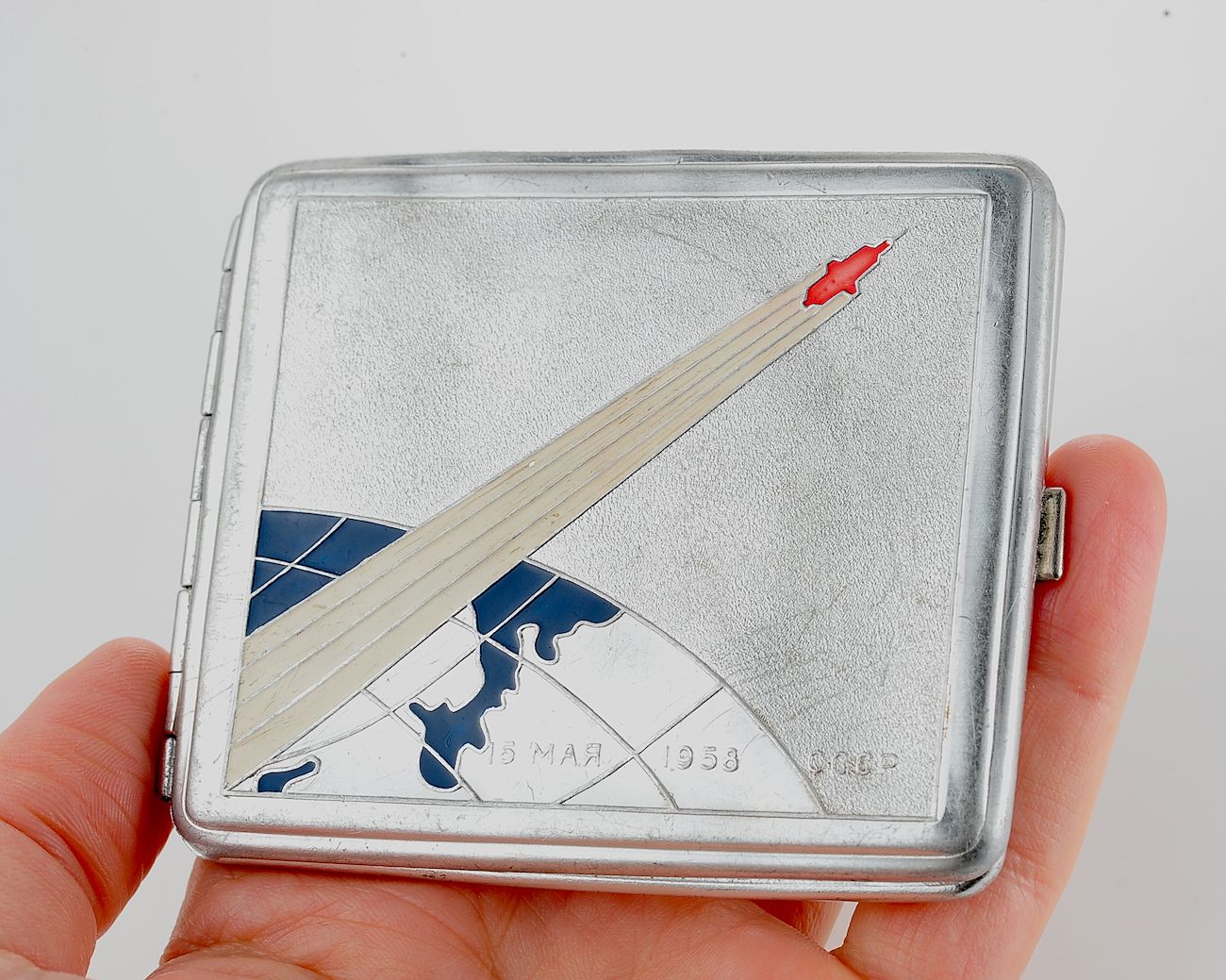 Space Rocket Sputnik-3 metal cigarette box 19028-SCS_1546