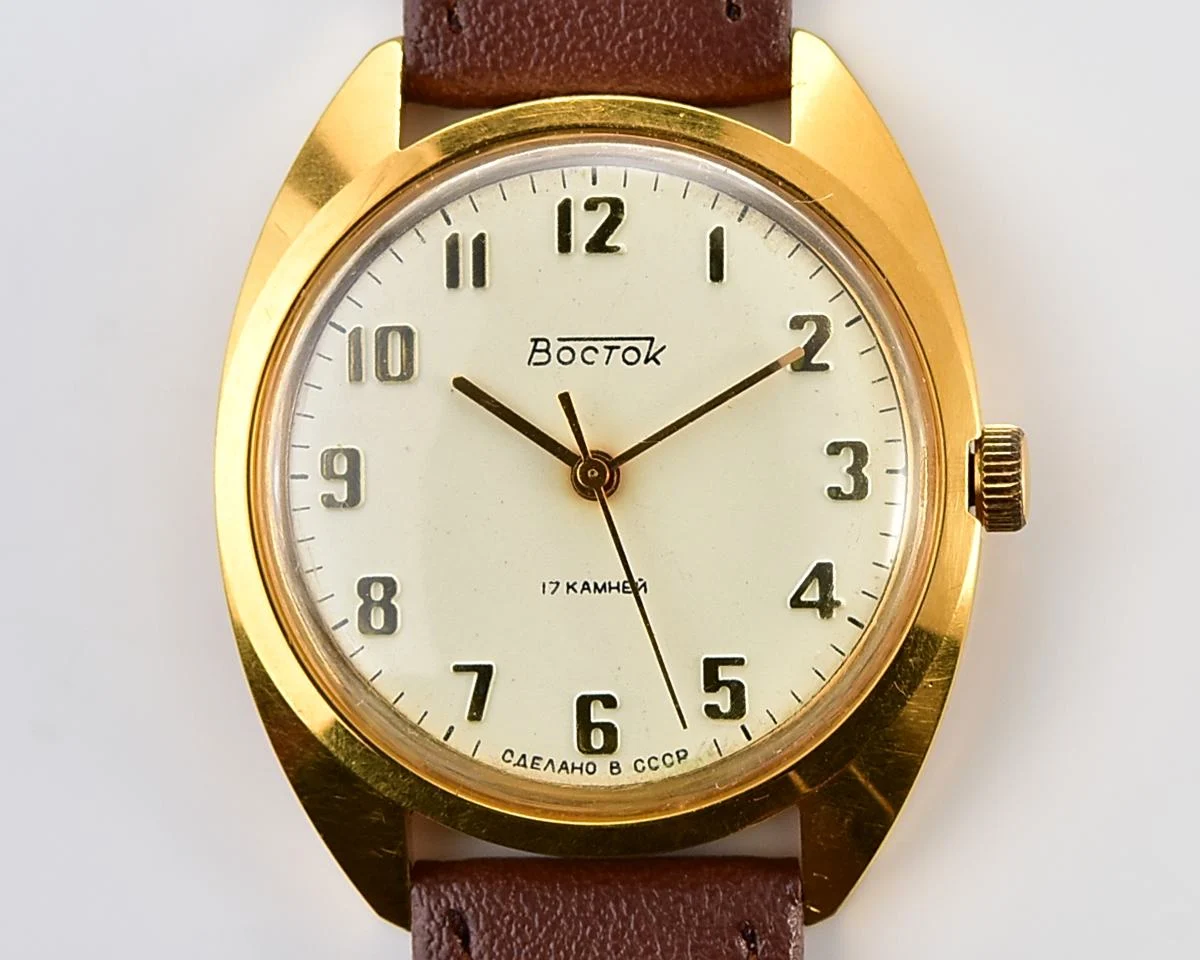 Soviet Wostok (Vostok) mechanical gold-plated wristwatch
