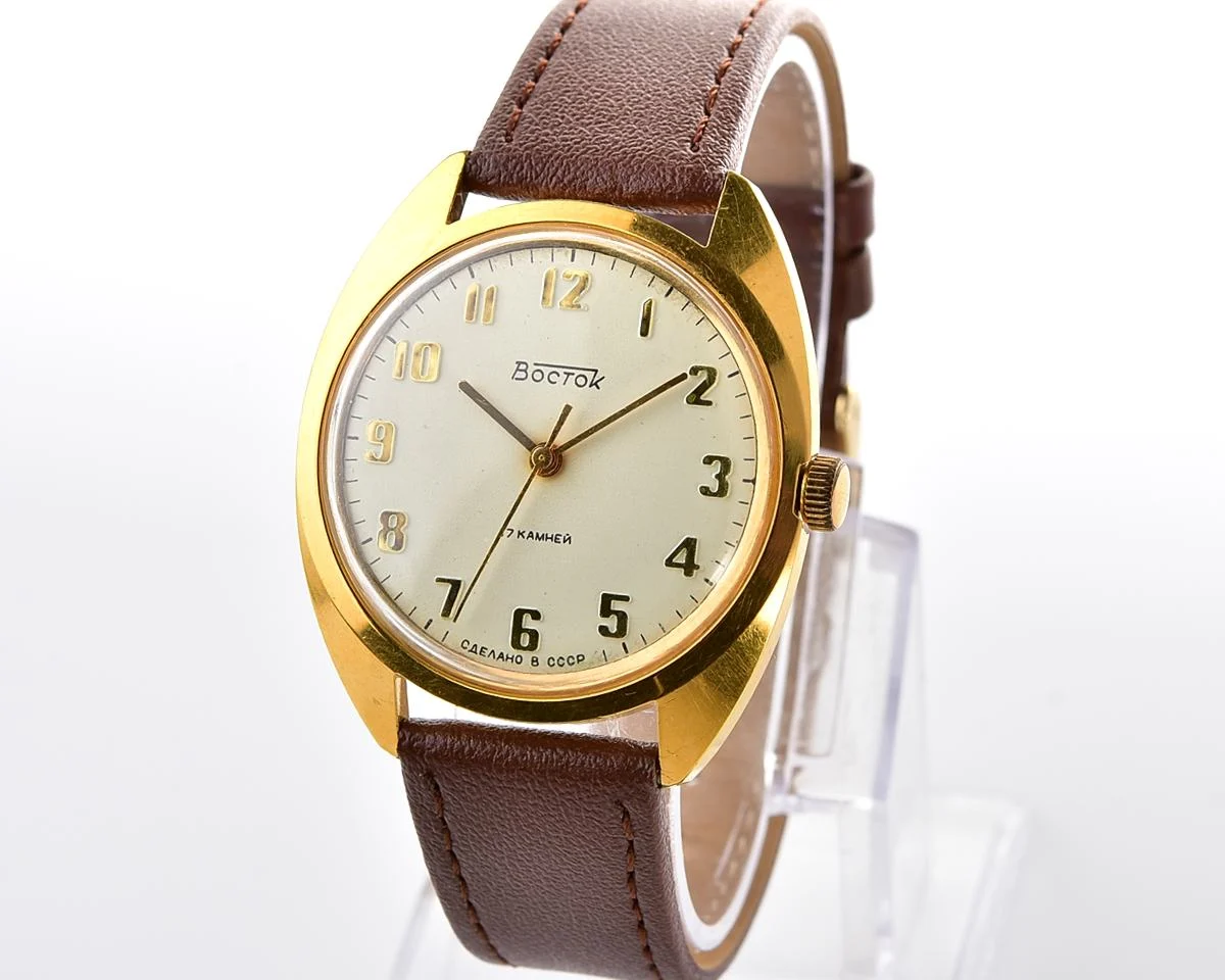 Soviet Wostok (Vostok) mechanical gold-plated wristwatch