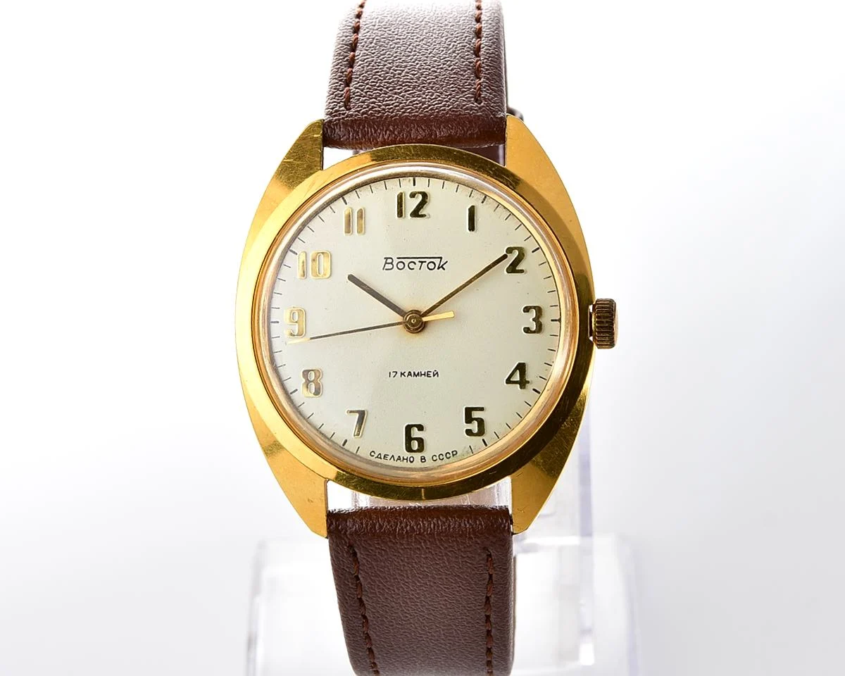 Soviet Wostok (Vostok) mechanical gold-plated wristwatch