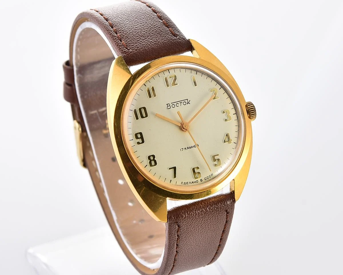 Soviet Wostok (Vostok) mechanical gold-plated wristwatch