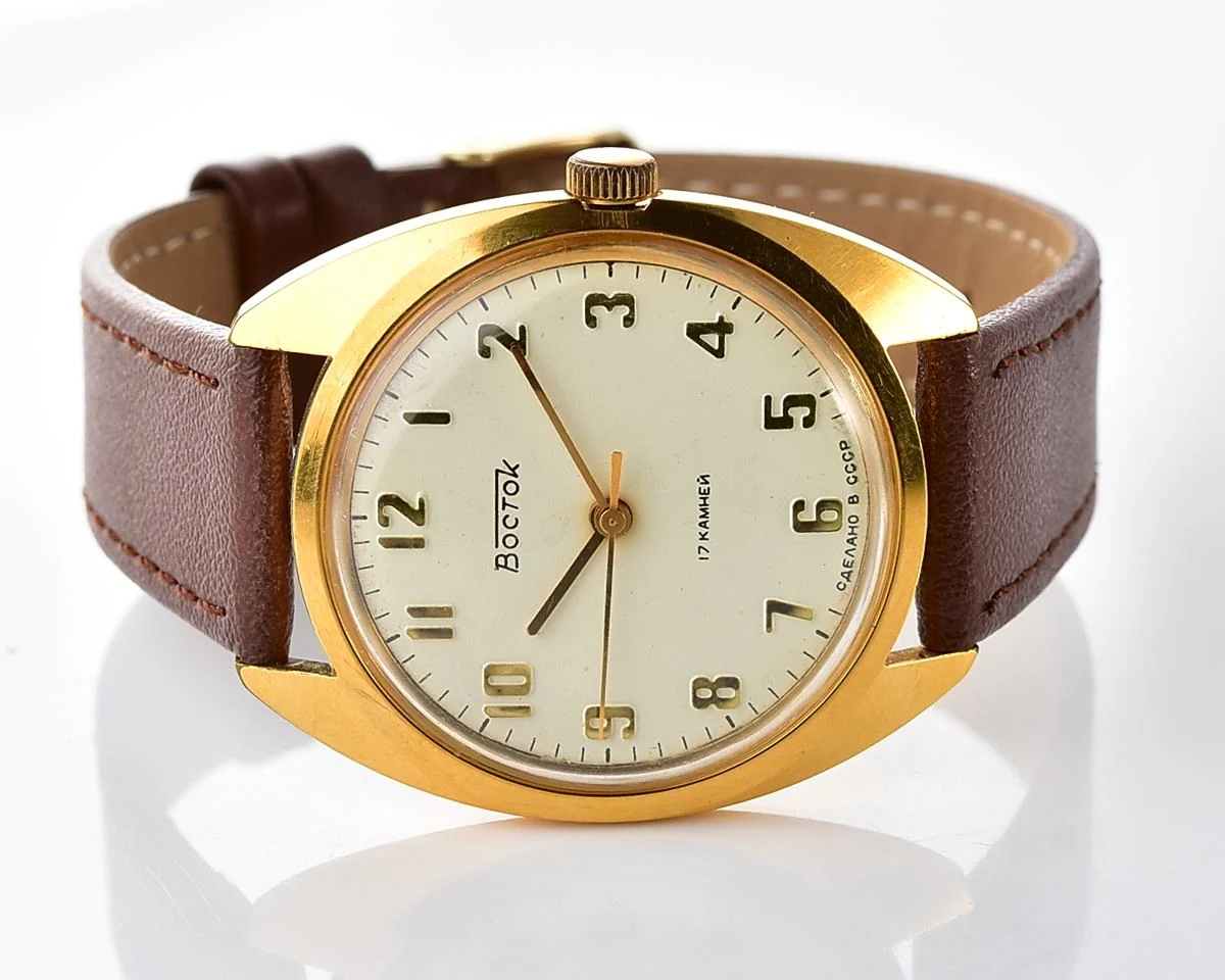 Soviet Wostok (Vostok) mechanical gold-plated wristwatch
