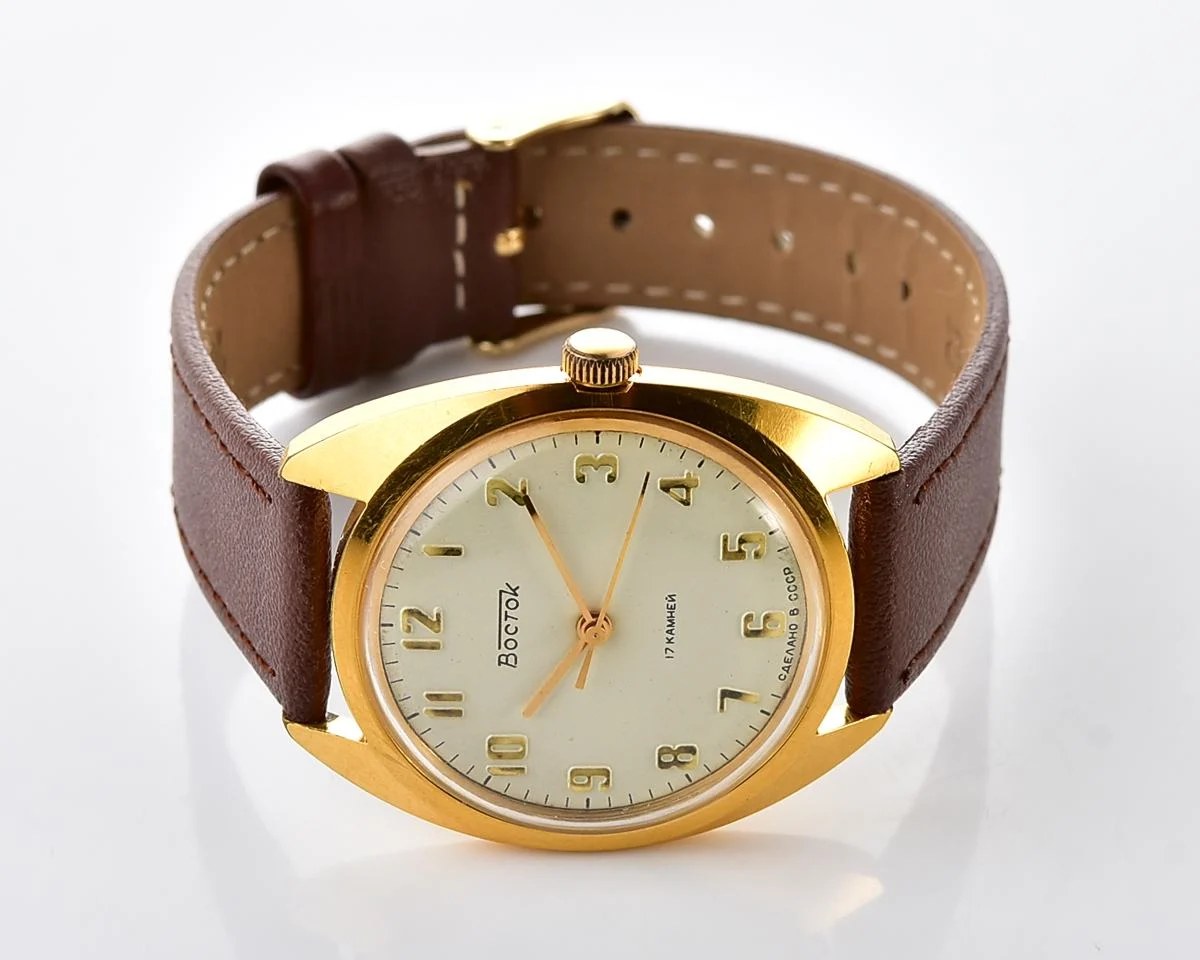 Soviet Wostok (Vostok) mechanical gold-plated wristwatch