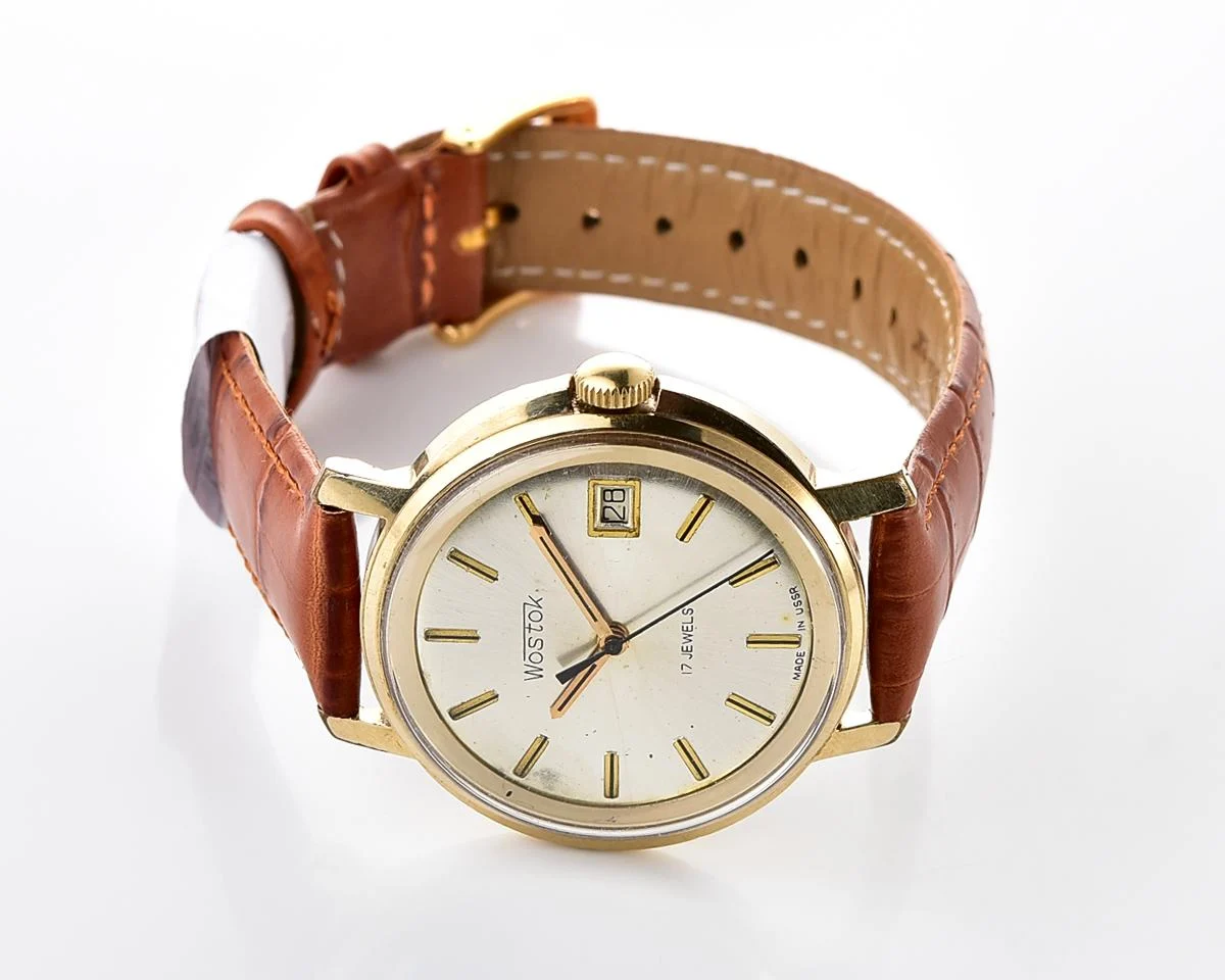 Soviet vintage gold-plated Wostok (Vostok) mechanical wristwatch