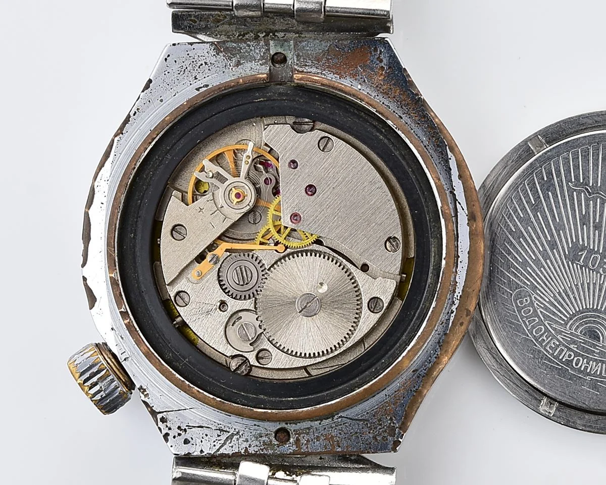 Uncommon domestic Soviet mechanical Vostok with crown on 4 o'clock